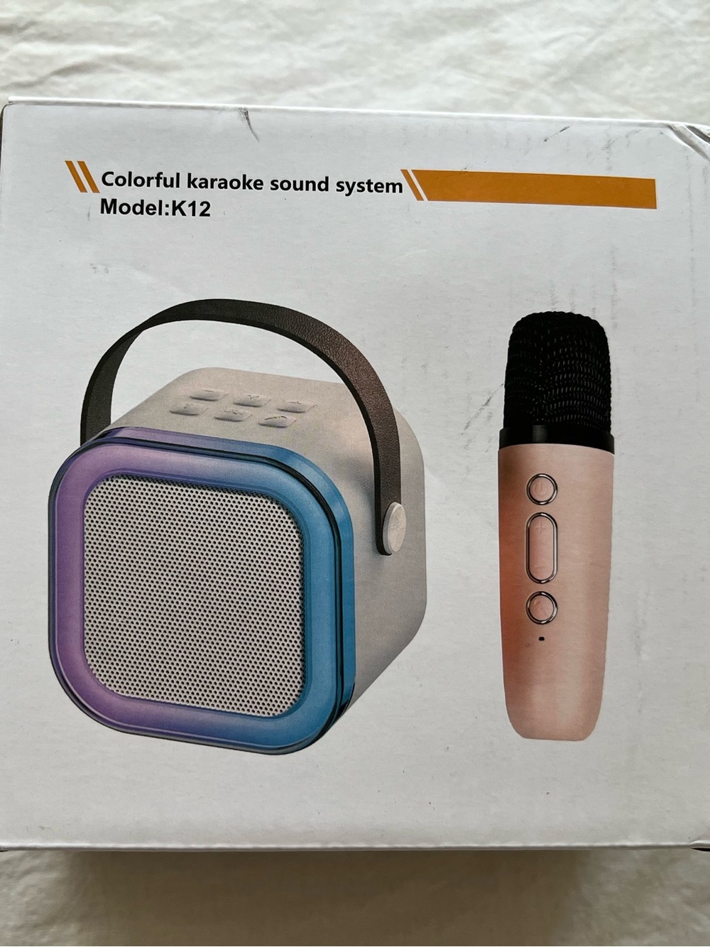 K12 Colorful Karaoke Sound System Wireless Speaker and Microphone - Rose Gold
